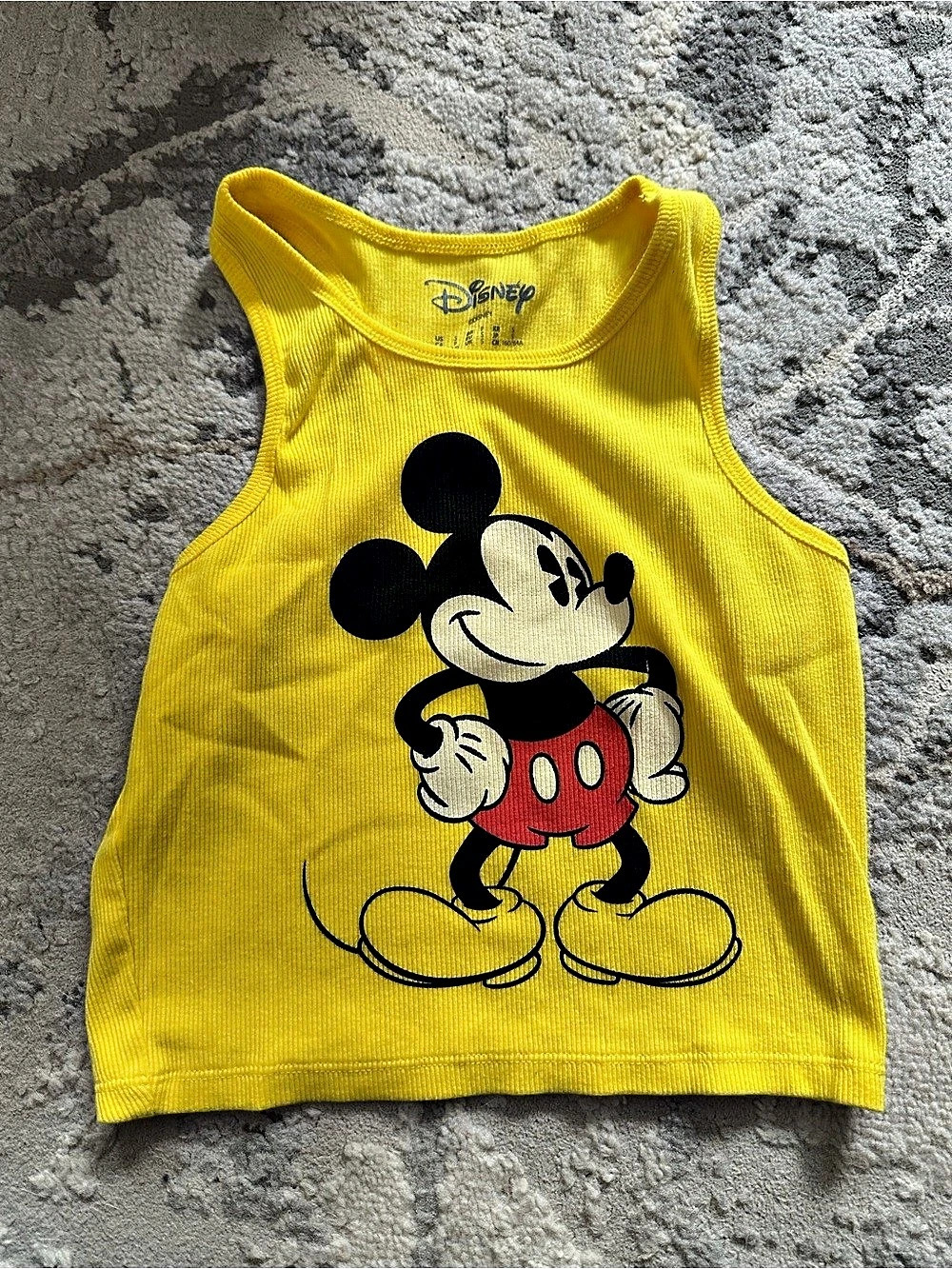 Women Disney Mickey Mouse Graphic Yellow Tank Top